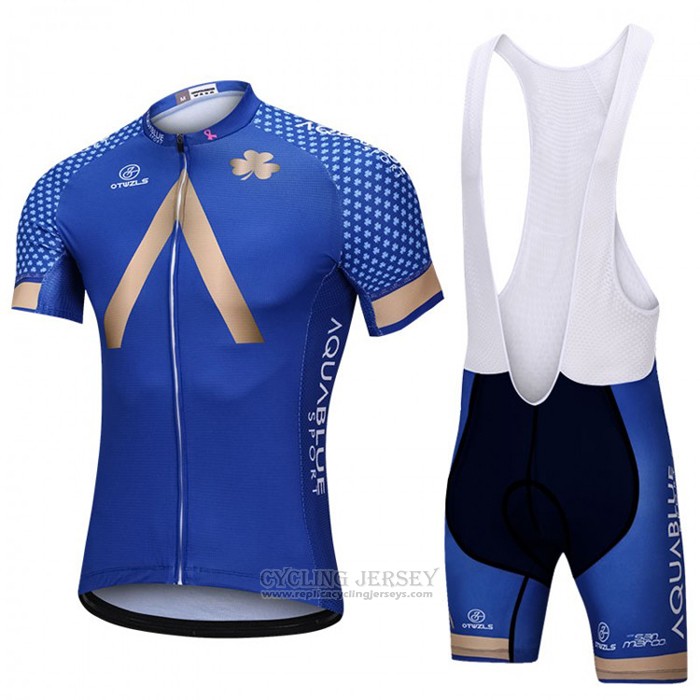 2018 Cycling Jersey Aqua Blue Sport Blue Short Sleeve and Bib Short